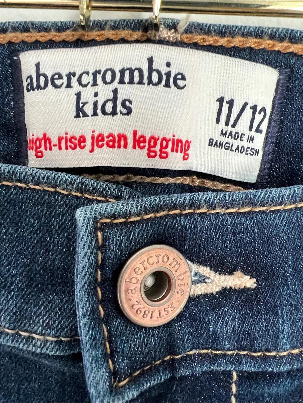 abercrombie kids | High-Rise Jean Legging Dark Blue Wash NWT Size 11/12 Kids